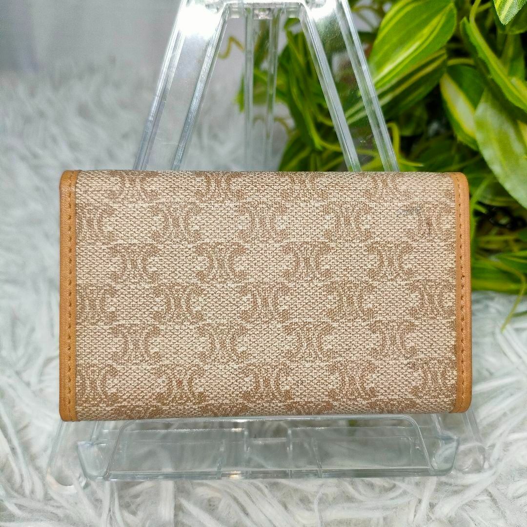 CELINE - セリーヌ キーケース トリオンフ ロゴ ベージュ レザー