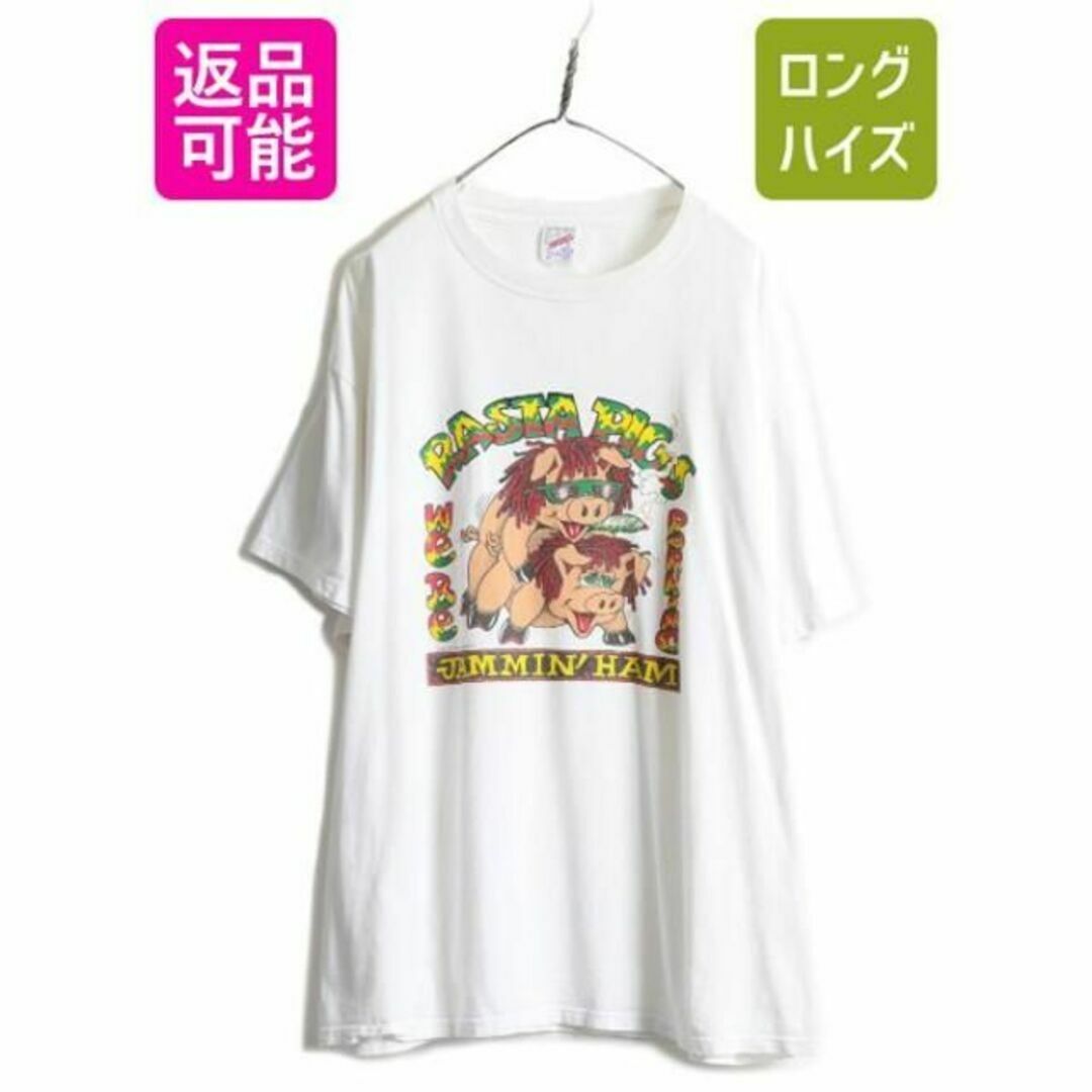 90s USA製 アニマル エロ プリント Tシャツ XXL ジョーク セックスの