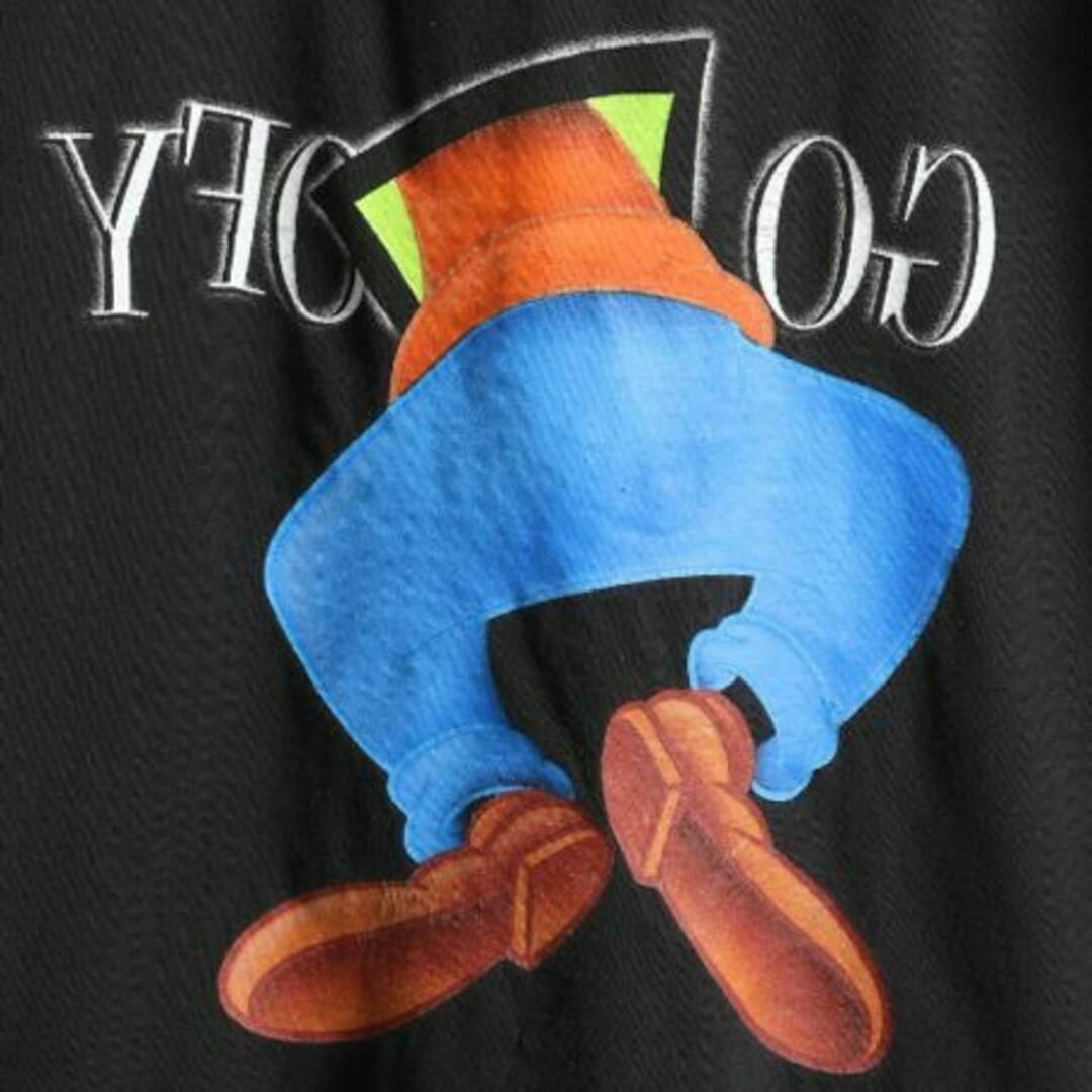 90s ディズニー オフィシャル グーフィー 両面 プリント Tシャツ L 黒
