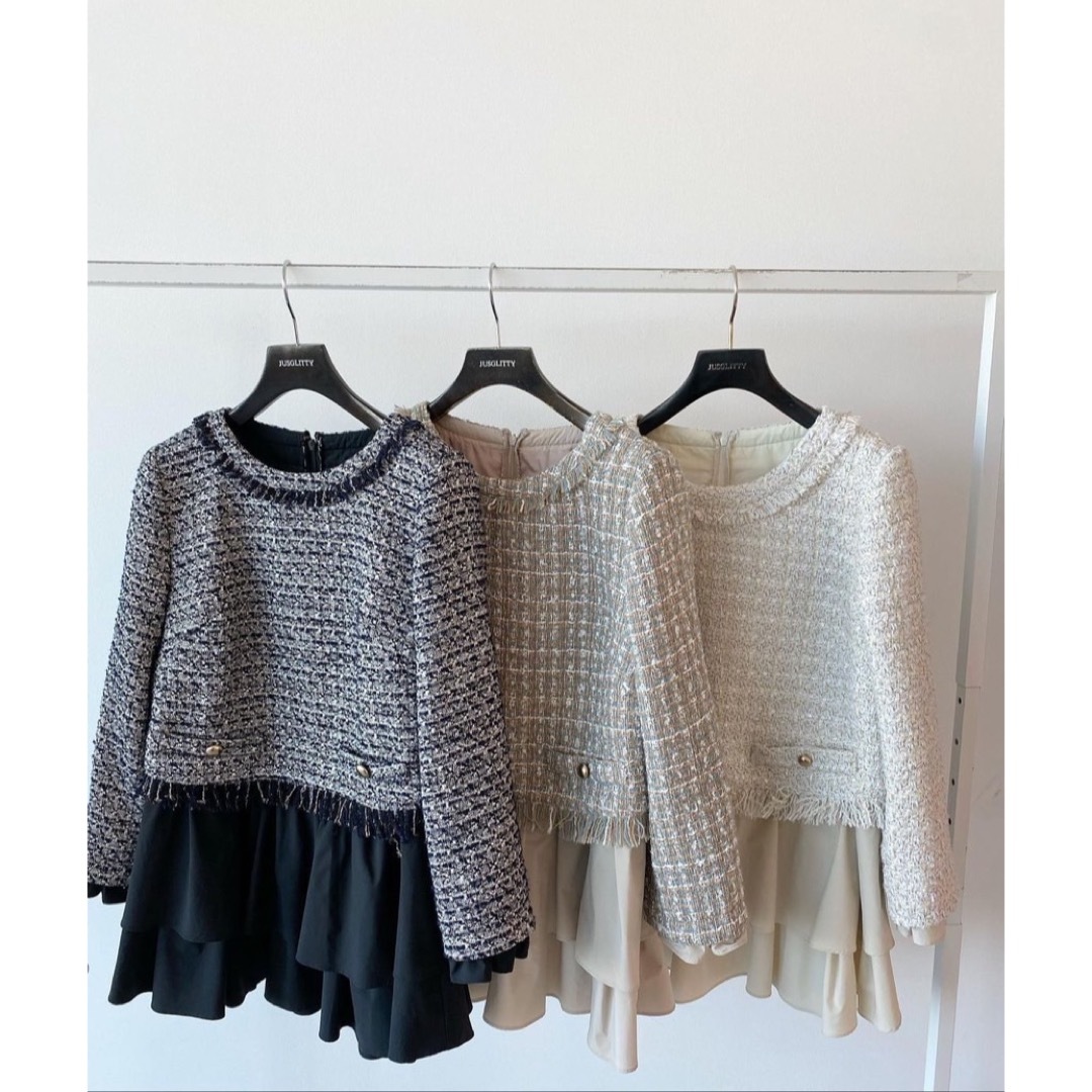JUSGLITTY - ツイード トップスの通販 by R**'s shop｜ジャス