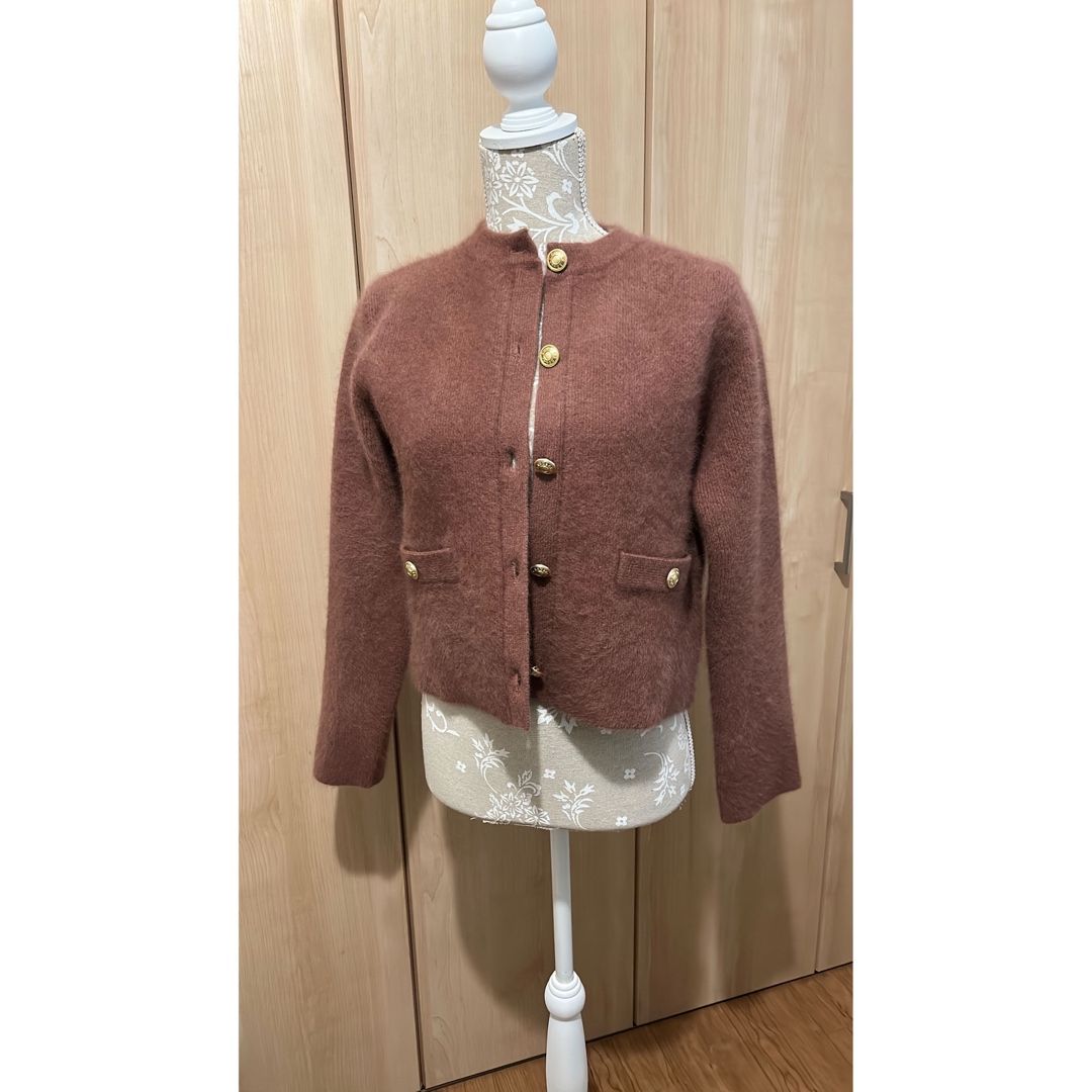 ánuans - anuans ラクーンニットジャケット ダークピンクの通販 by