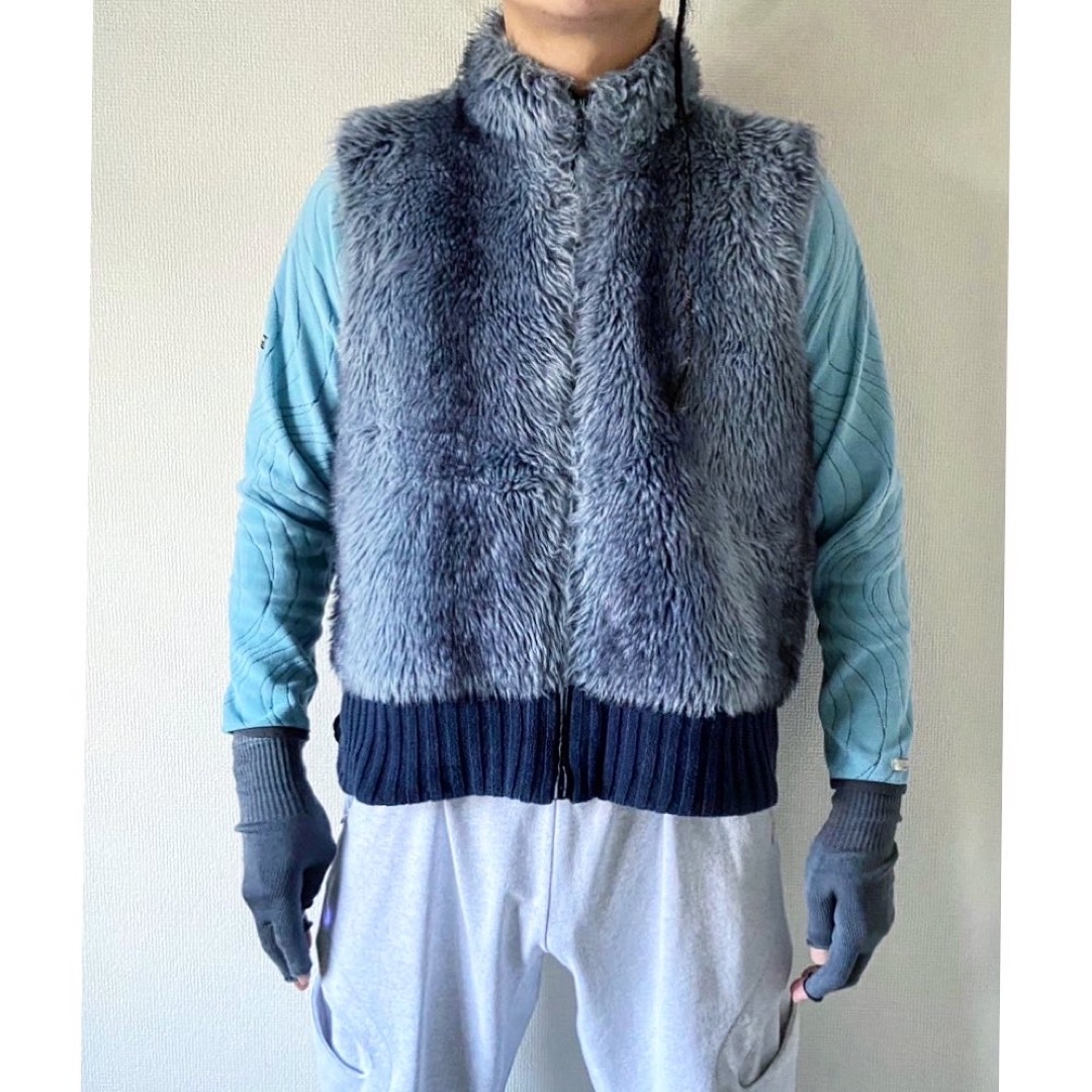 vintage 90s シベリアンハスキーカラー フェイクファー ウルフベストの