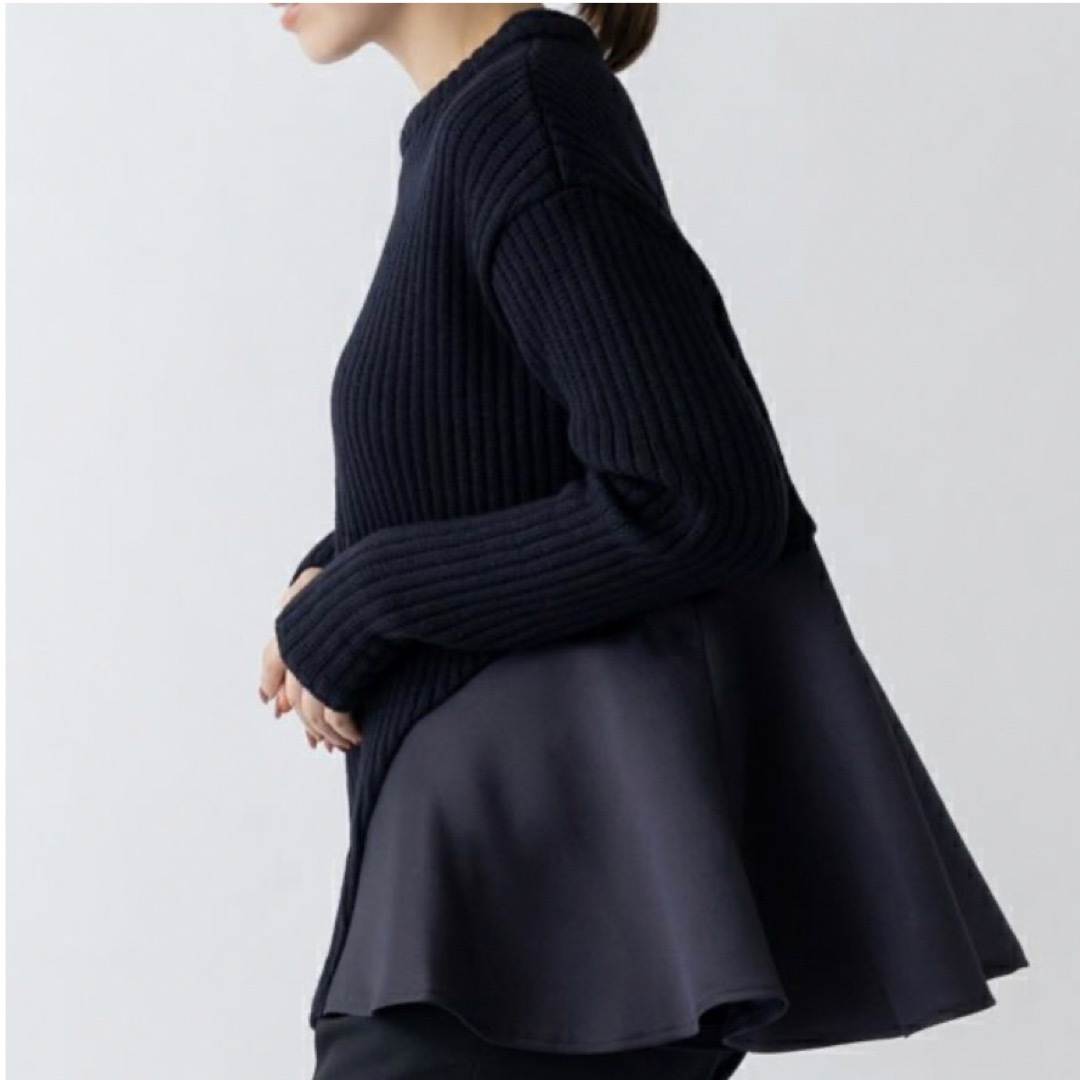 Sono - 日本製 sono ネイビー ポワンフレアニットプルオーバーの通販