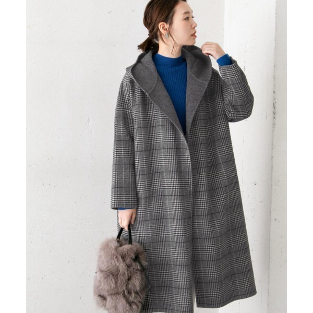 URBAN RESEARCH - アーバンリサーチ ガウンフードチェックコートの通販