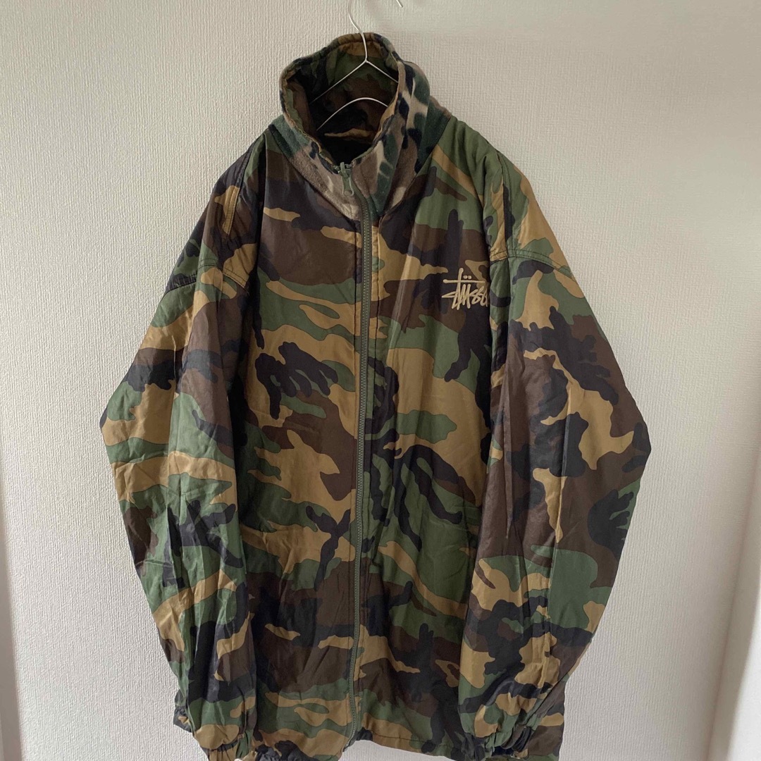 STUSSY - 90sStussyステューシーリバーシブルダウンジャケットフリース