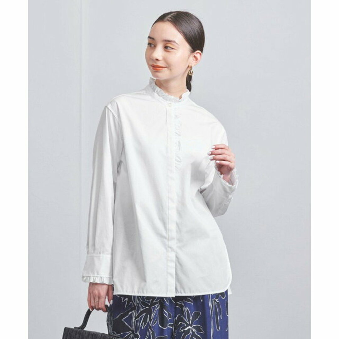 UNITED ARROWS - 【WHITE】【S（36）】フリル スタンドカラー シャツの