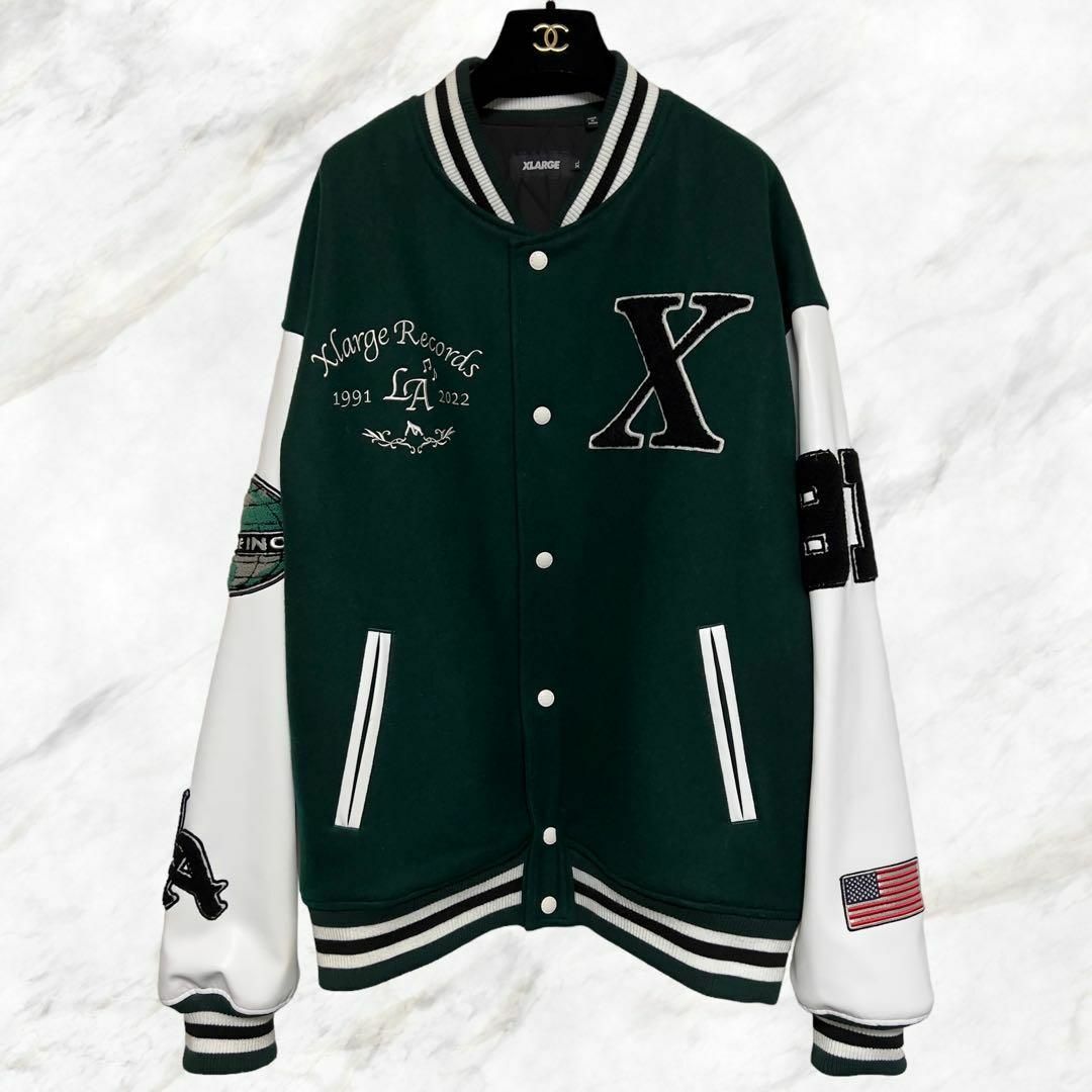XLARGE - XLARGE エクストララージ スタジャン グリーン 内側
