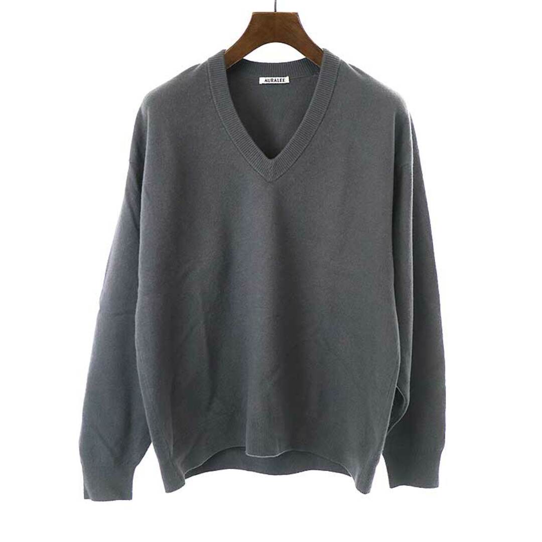 AURALEE オーラリー 21AW FELTED WOOL V NECK KNIT フェルトウールV
