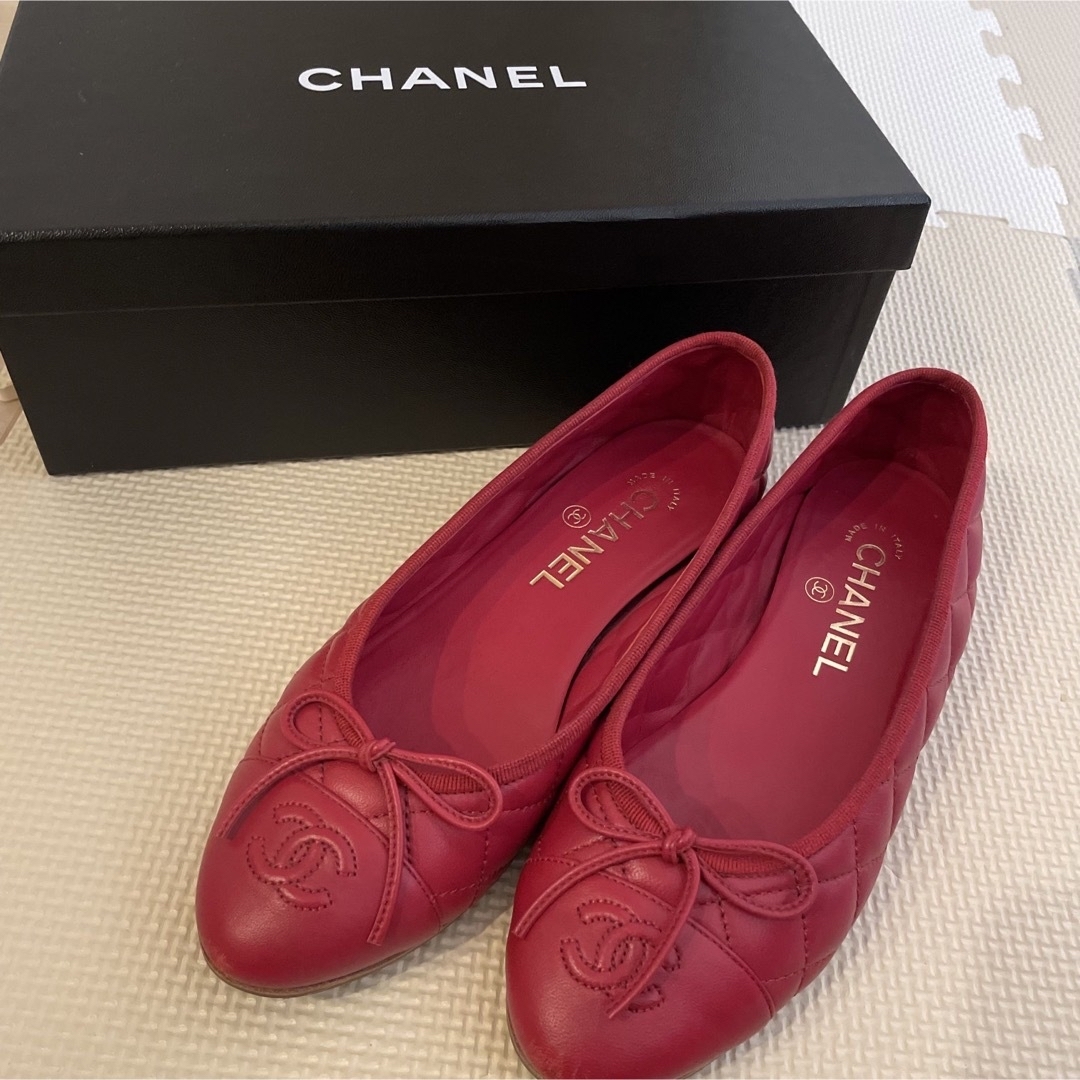 CHANEL - CHANEL 靴 バレリーナ 赤 の通販 by akoa's shop｜シャネル