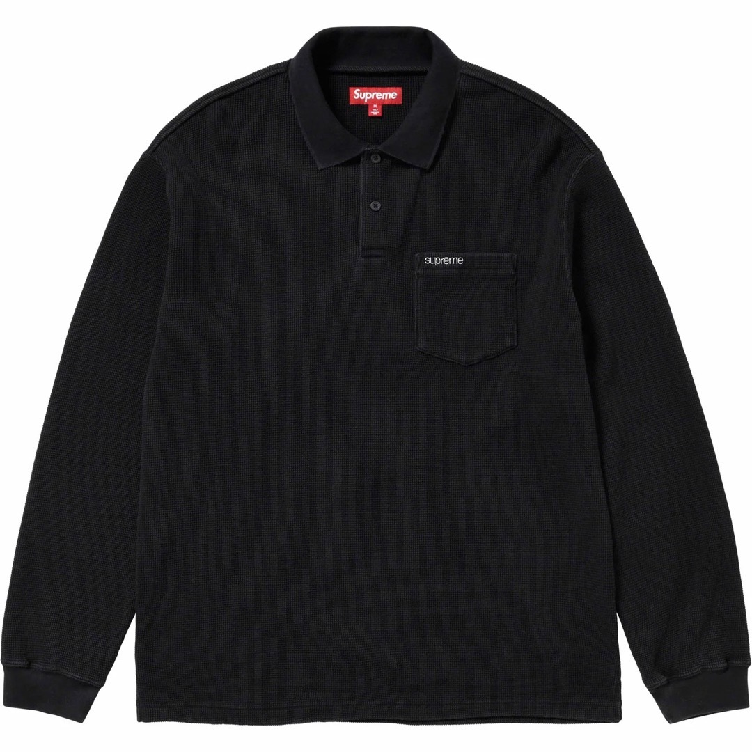 Supreme - Supreme 23FW Thermal L/S Polo 黒 サイズL 新品の通販 by