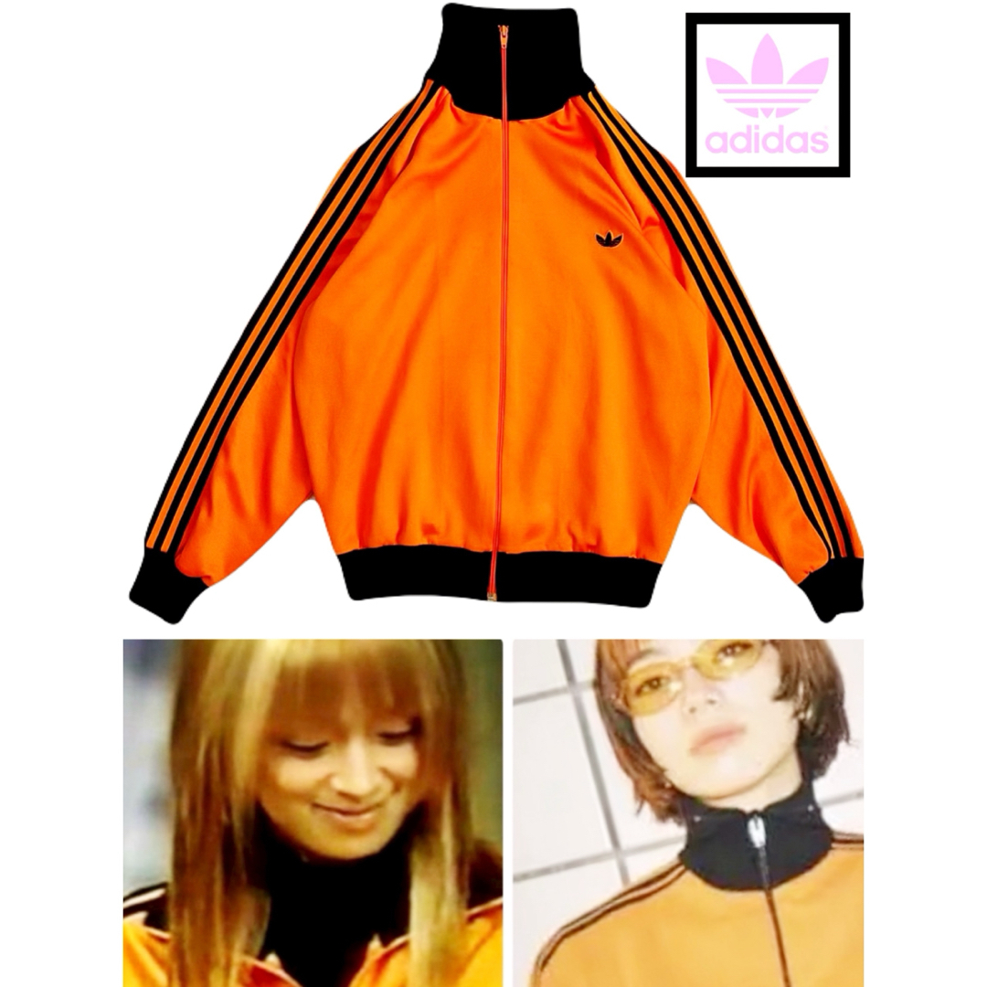 adidas - アディダス デサント製 オレンジ ジャージ ジャケット 小松菜