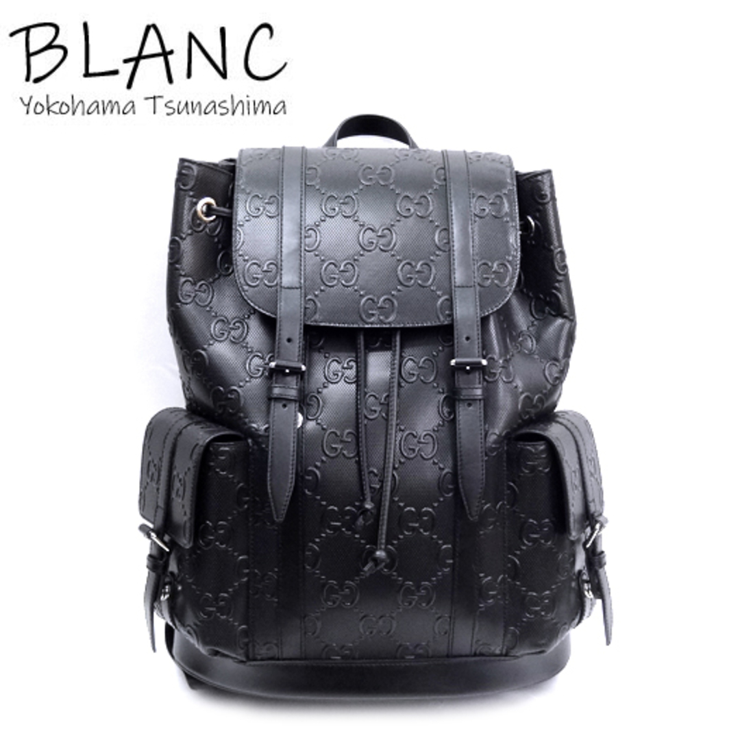 GUCCI - グッチ GGエンボス バックパック GGエンボス レザー ブラック
