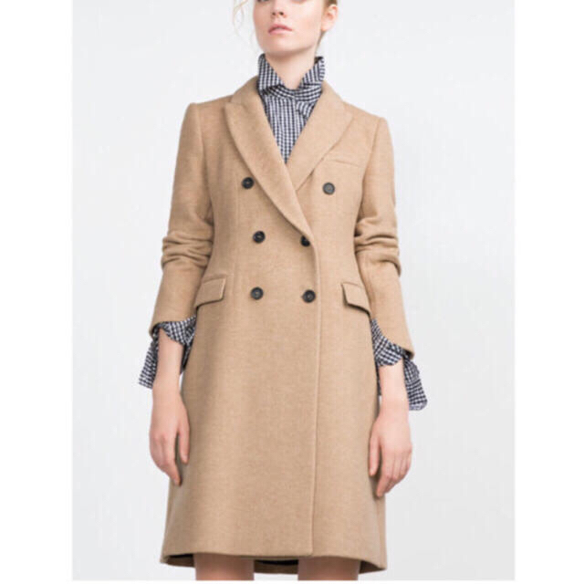 ZARA - Zara 美品💛キャメル ダブルボタン チェスター コートの通販 by