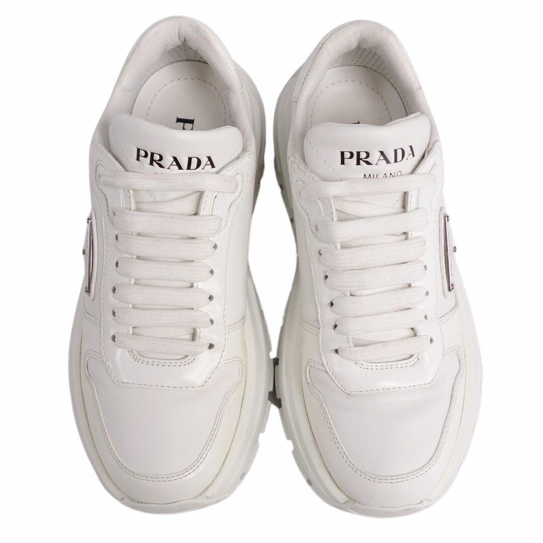 PRADA - 美品 プラダ PRADA スニーカー ローカット レースアップ 三角