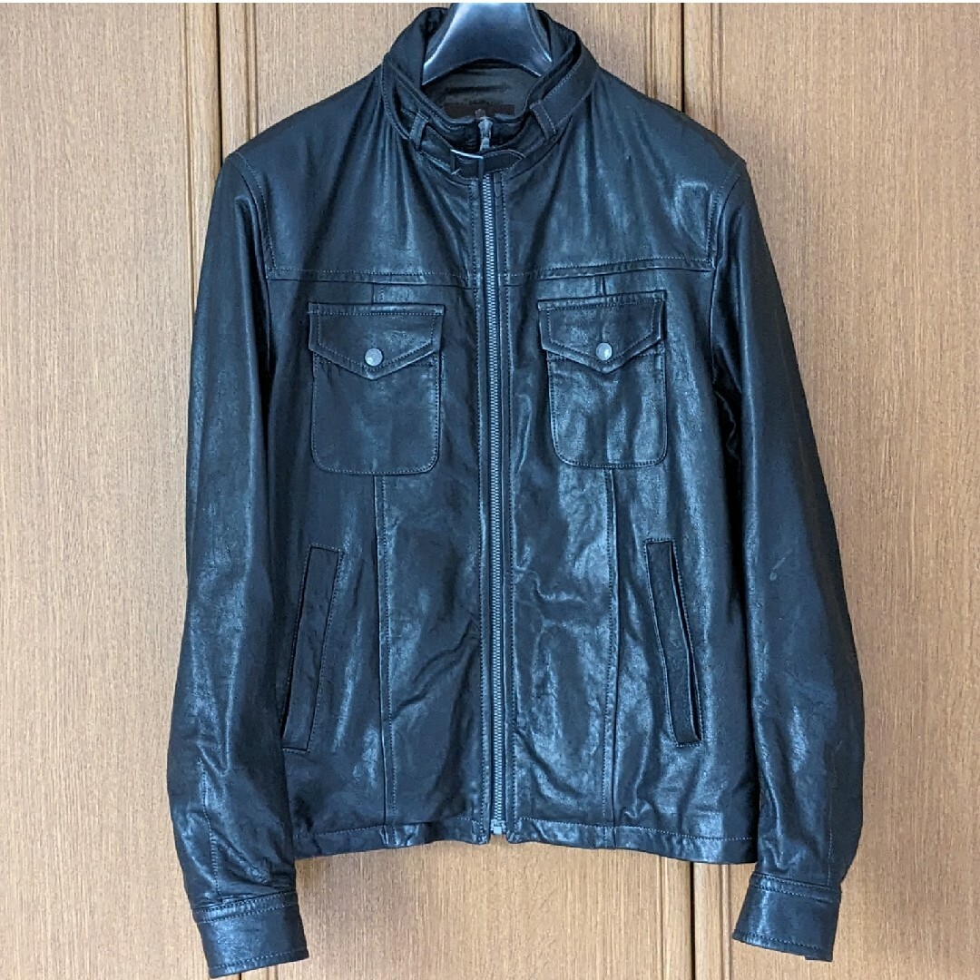 MEN'S BIGI - メンズビギ シングルライダース レザージャケット 羊革