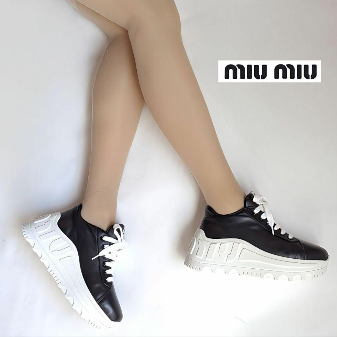 MIU MIU - 新品そっくりさん⭐miumiuミュウミュウ 厚底レザー