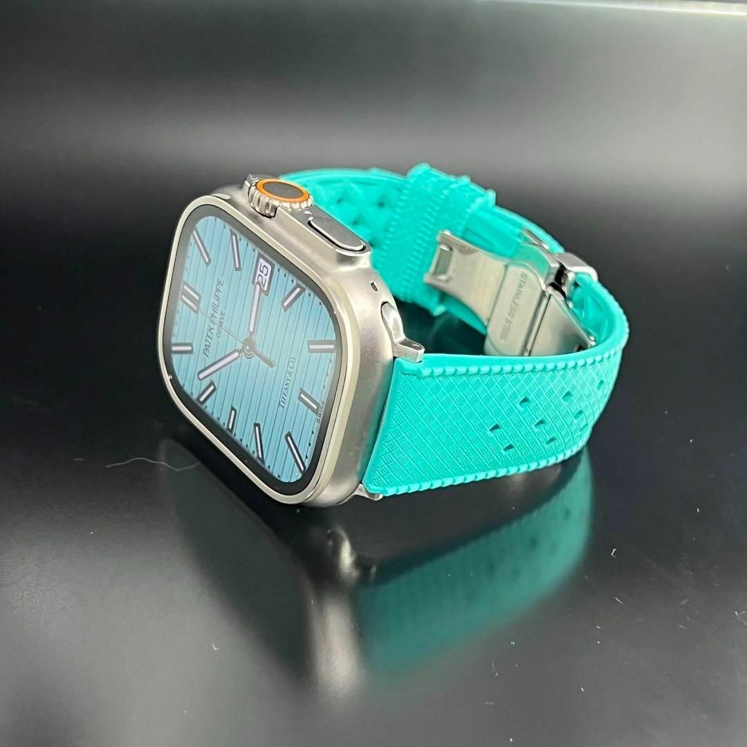 ティファニーブルー アップルウォッチ ラバー ベルト バンド Dバックル