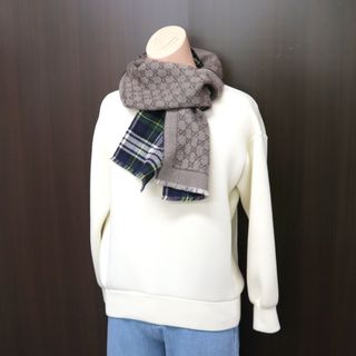 GUCCI - 【GUCCI】グッチ リバーシブル マフラー GGウール ベージュ