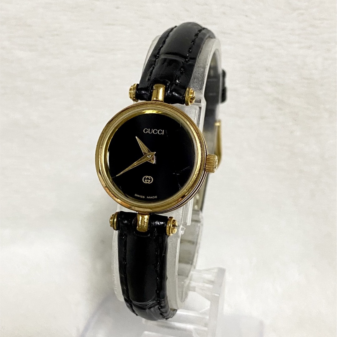 GUCCI - GUCCI グッチ シェリーライン QZ 黒文字盤 1NBG レディース