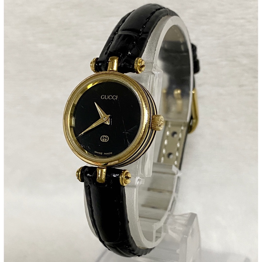 GUCCI - GUCCI グッチ シェリーライン QZ 黒文字盤 1NBG レディース