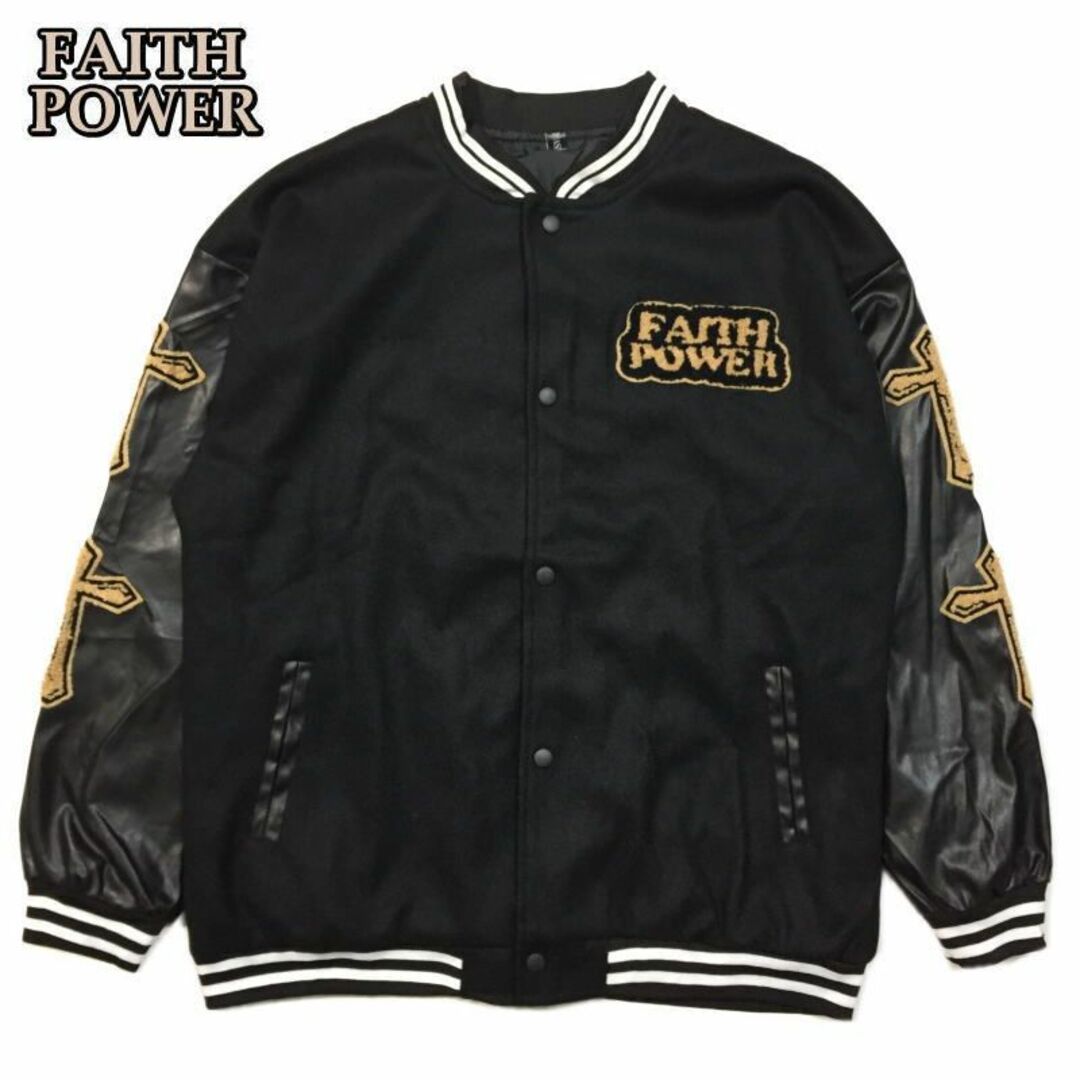 新品 L スタジャン FAITH POWER サガラ刺繡 ユニセックス アウターの