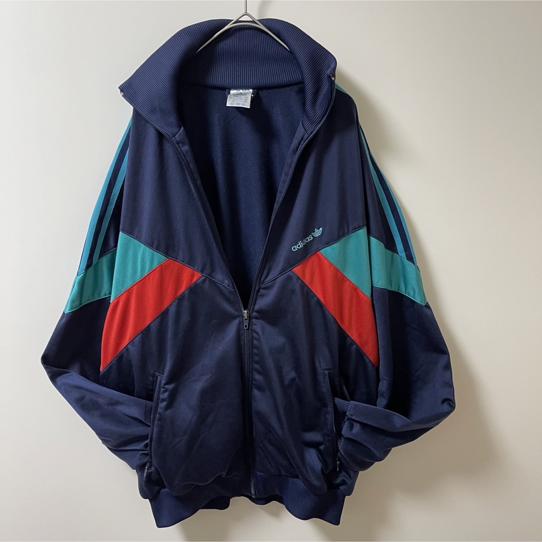 adidas - XL 80s】アディダス刺繍トラックジャケット古着ビンテージ