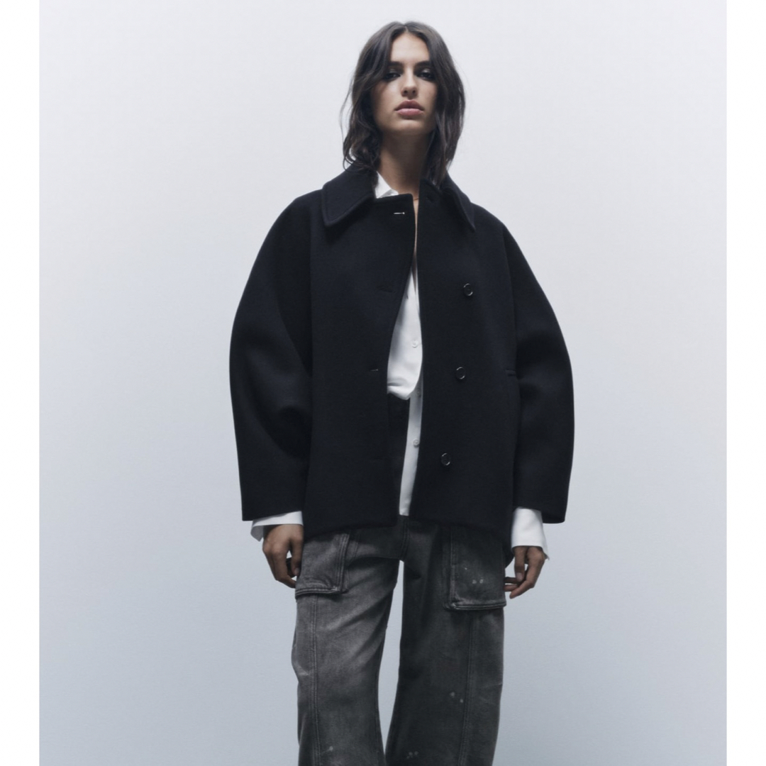 ZARA - ZARA zw collection クロップド MONTTECO ウールコートの通販