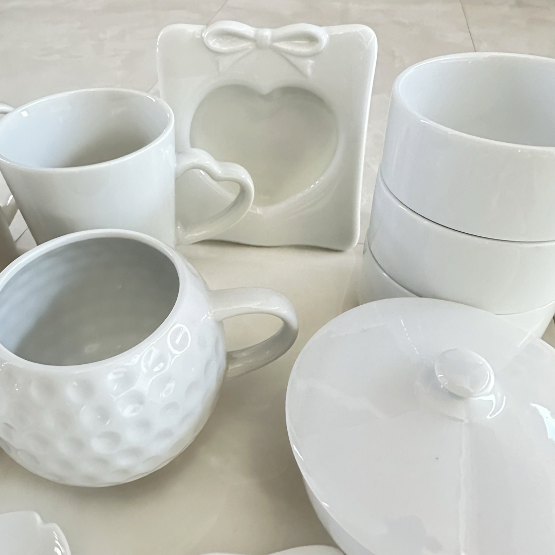 ポーセラーツ 白磁 24点セットの通販 by sora｜ラクマ