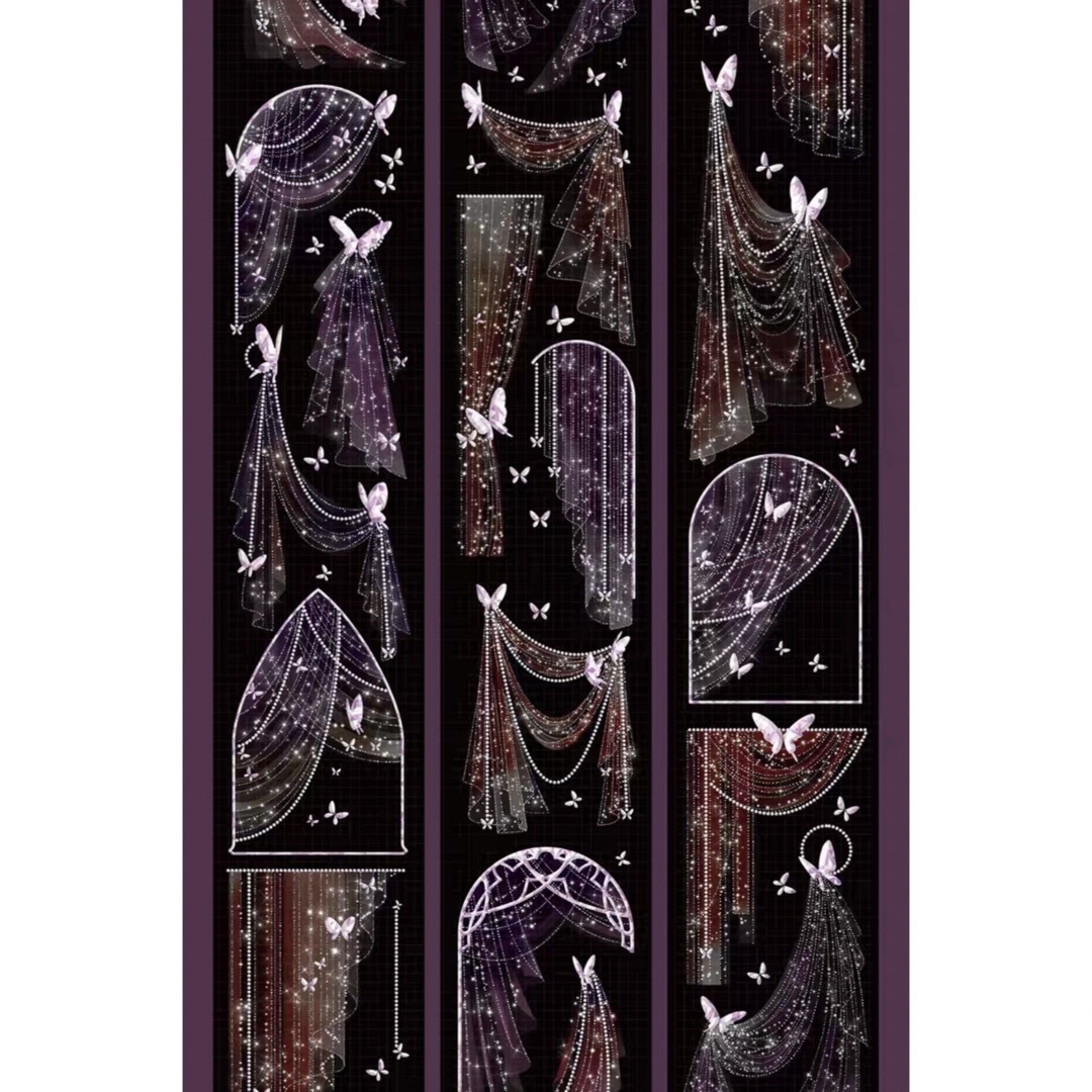 ⑤♡海外マステ♡ WINES STUDIO さん 迷蝶帘幕（贝壳銀）の通販 by