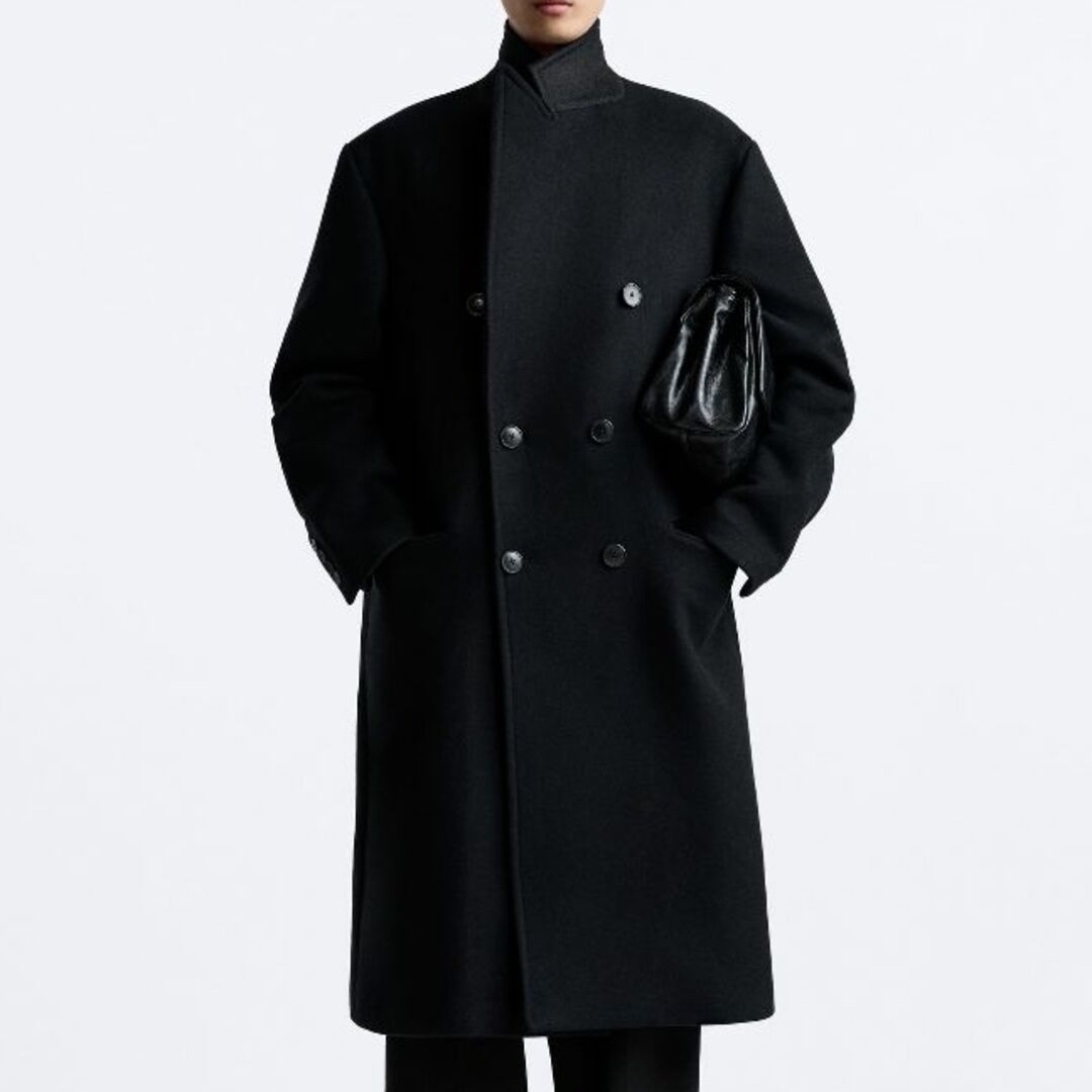 ZARA - 極美品☆ZARAダブルブレスト ウールブレンドコートの通販 by