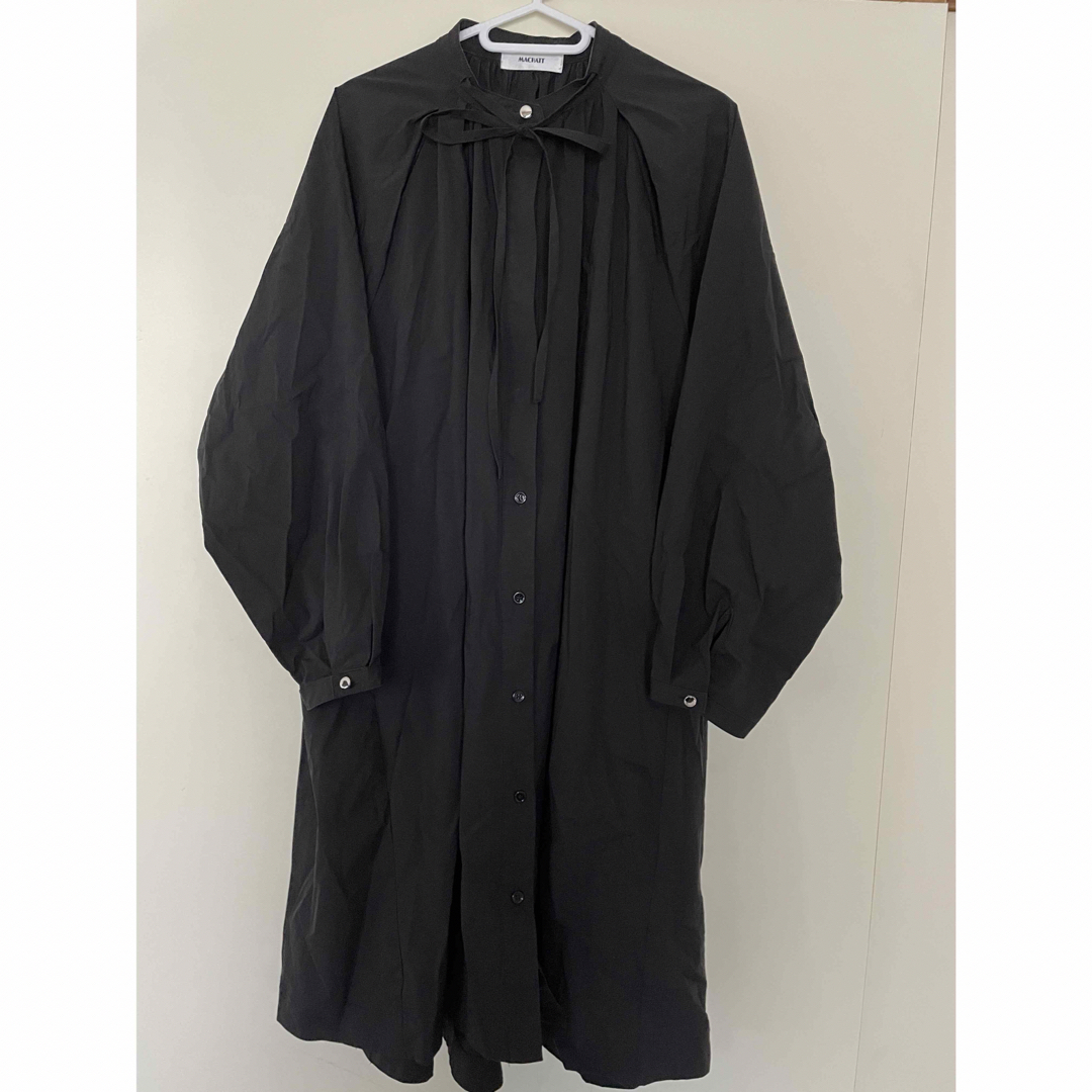 美品⭐︎マチャットリボンタックシャツドレスワンピース⭐︎黒