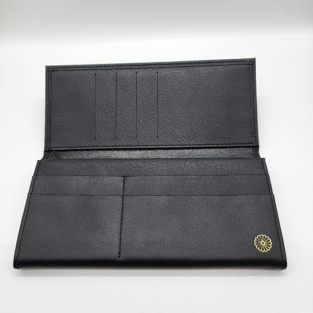 皇居売店の特製財布（長財布）黒（本革、菊の御紋入り）の通販 by