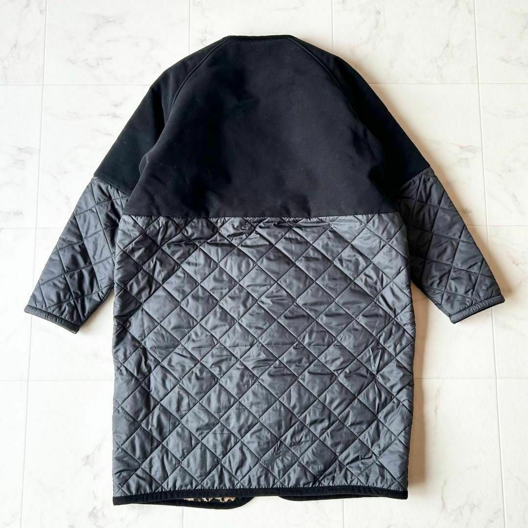 LAVENHAM - LAVENHAM 裏ボアキルティングコート 黒 レオパード柄 別注