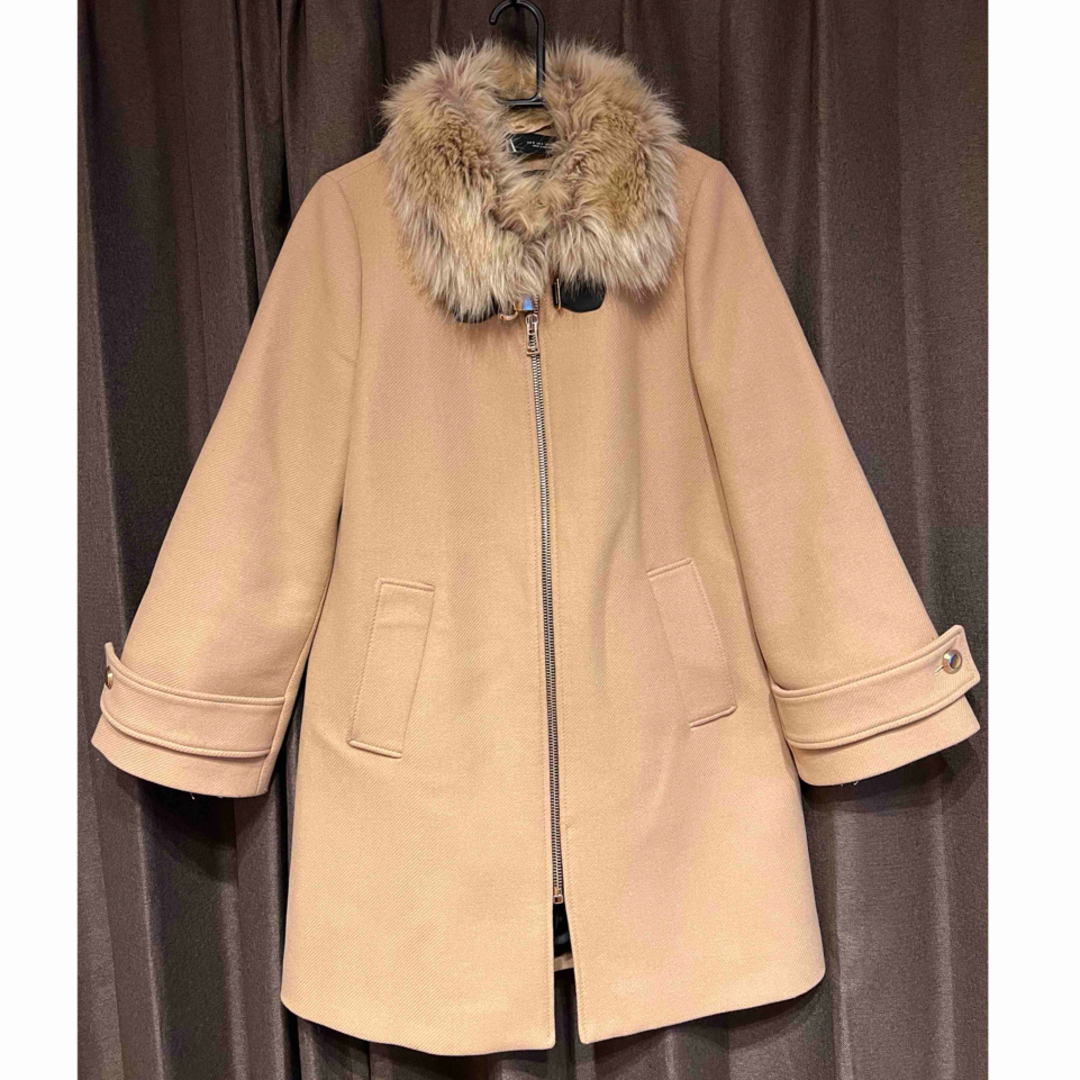 ZARA - ZARA MANTECO 2way ノーカラーコート ファー脱着可能の通販 by