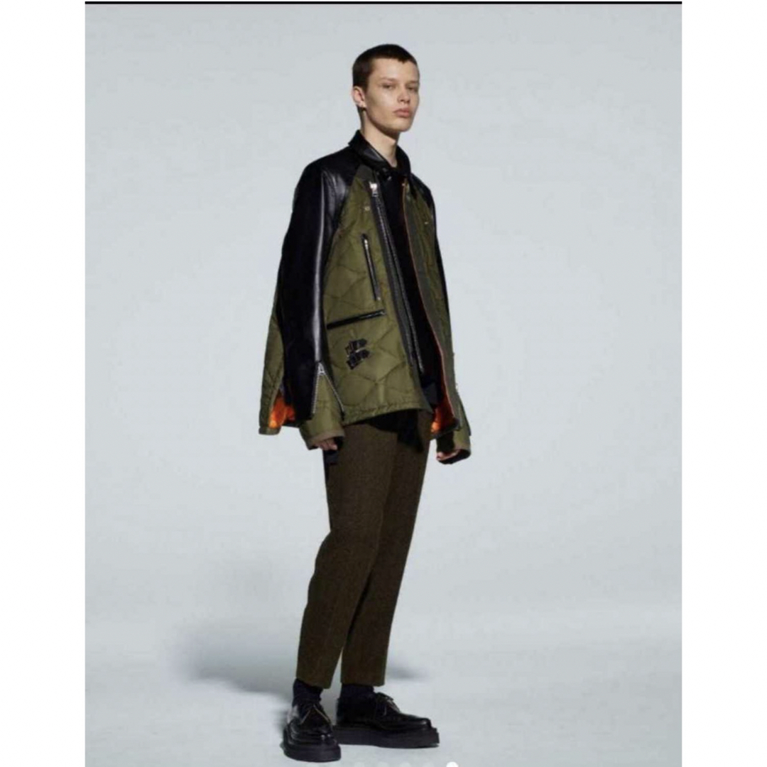 sacai - sacai キルティング×ライダースジャケット ブラック サイズ2