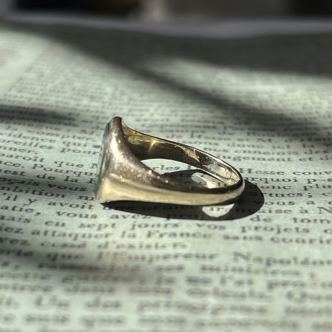 英国 イギリス ヴィンテージ 9k 9金 ブラッドストーンリングの通販 by