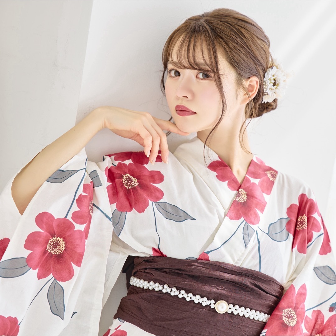 浴衣 ゆかた 浴衣セット 4点 セット 大人 レディース 新品 可愛い 赤