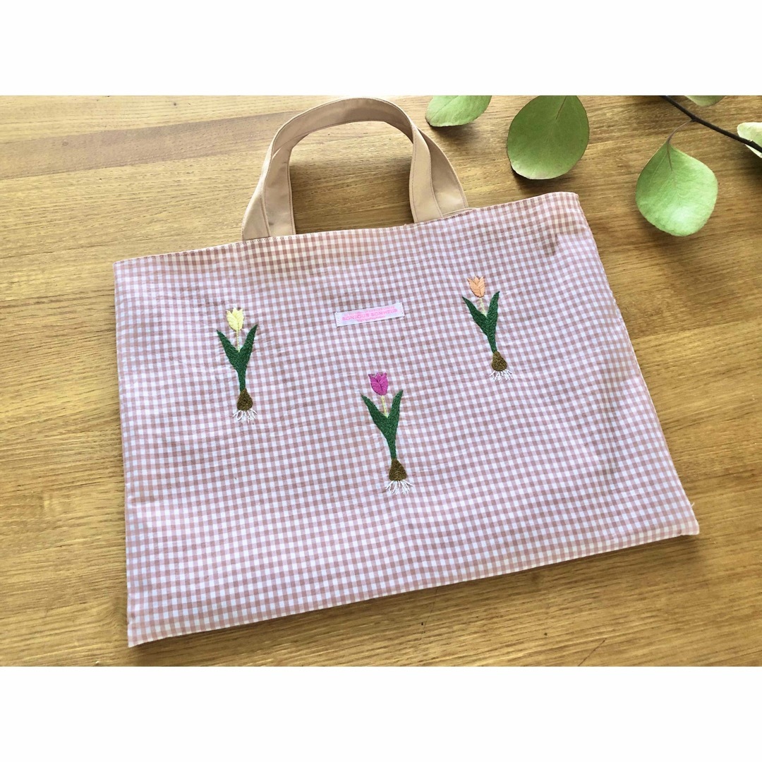 刺繍 レッスンバッグの通販 by momo fabric ｜ラクマ