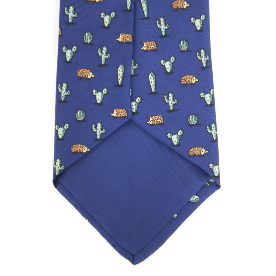 HERMES - 【HERMES】エルメス ネクタイ サボテン×ハリネズミ ネイビー