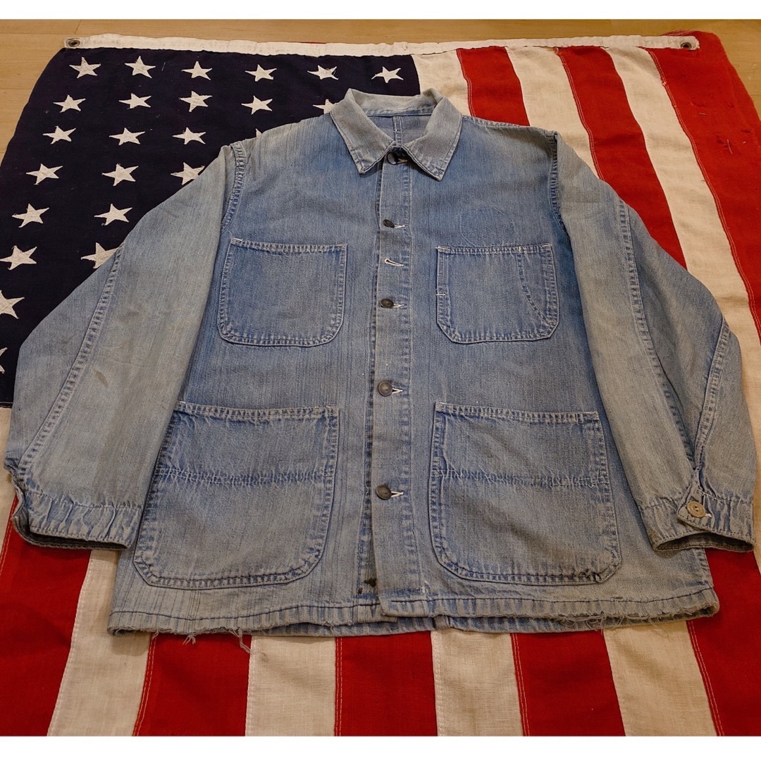 VINTAGE - 超希少!VTG40'sWWII大戦モデルデニムカバーオール尿素ボタン
