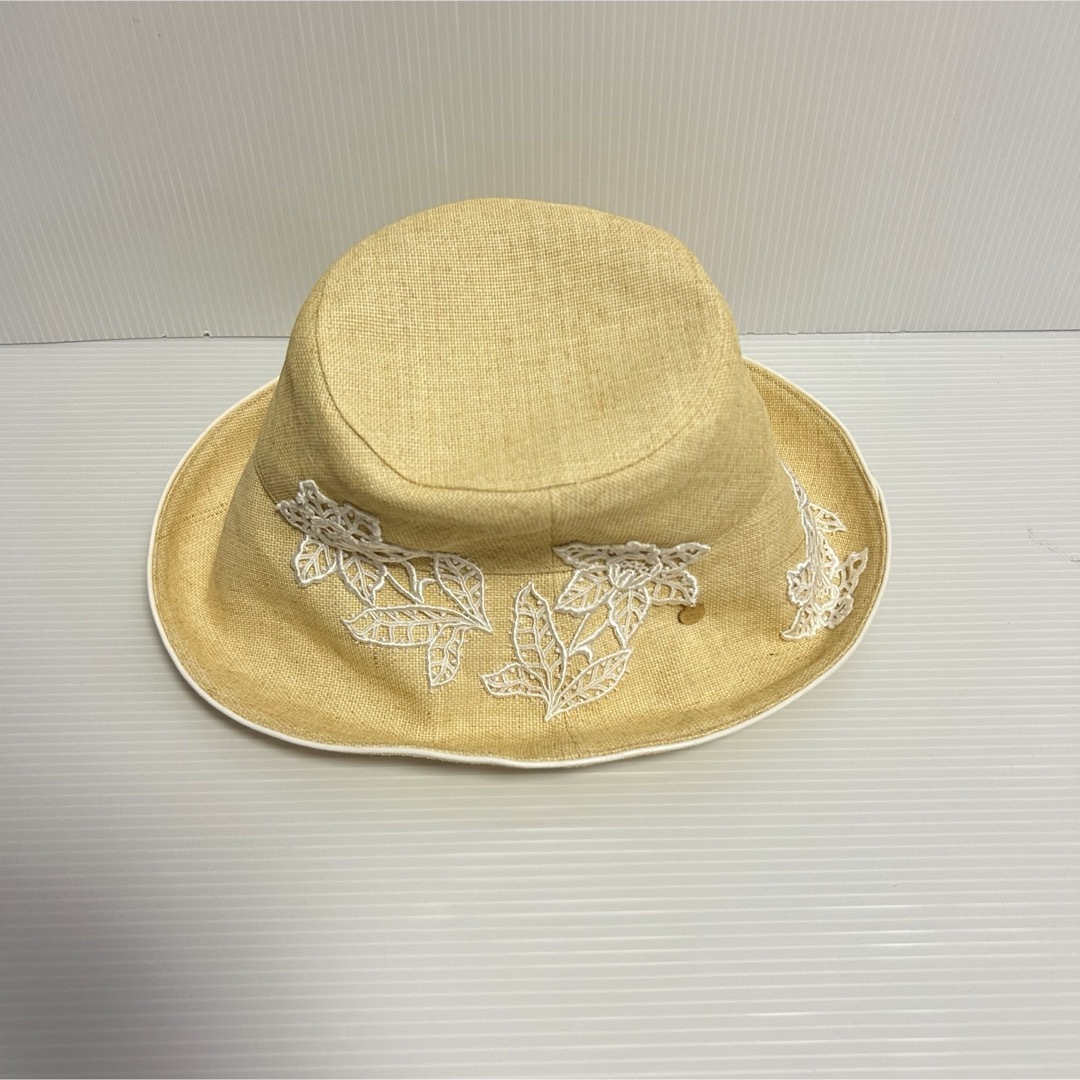 美品アシーナニューヨークフラワー刺繍 麦わら帽子Athena New York