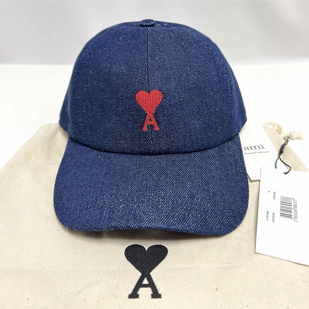 ami - 新品 AMI PARIS アミ 刺繍ロゴ パリス デニム キャップ 帽子 CAP