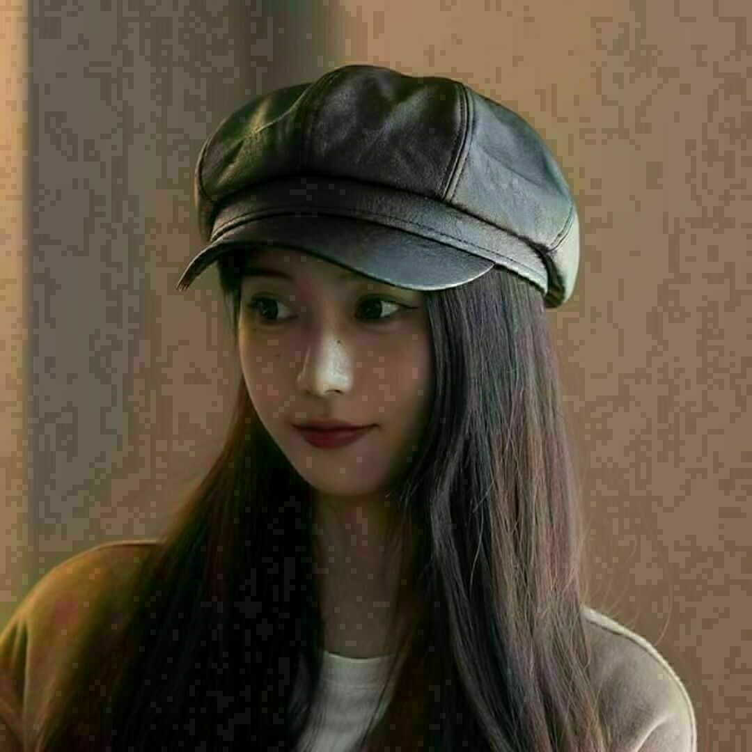 レザー キャスケット レディース メンズ 黒 ブラック 帽子 キャップ 小