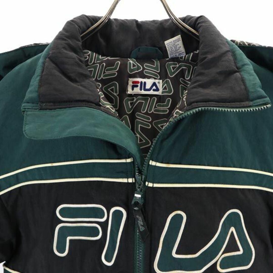 FILA - フィラ 90s オールド ナイロン 中綿ジャケット S グリーン系
