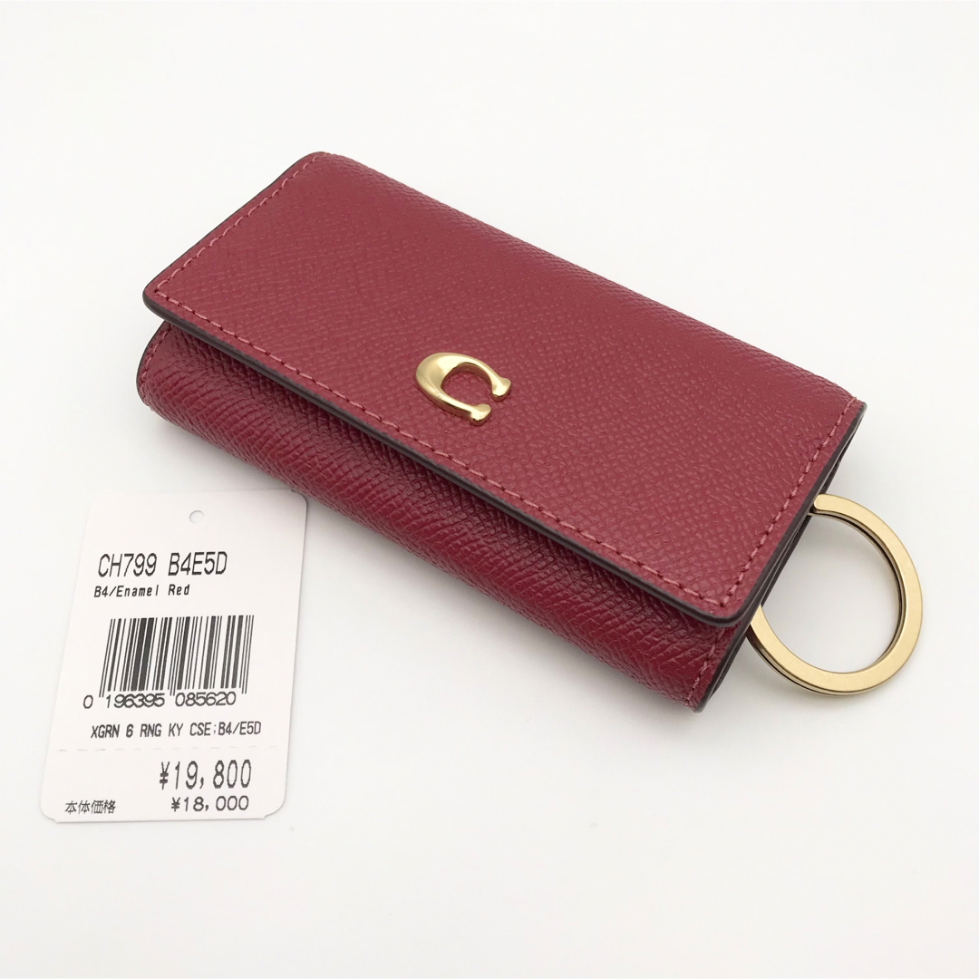 COACH - COACH ☆大人気☆ 6リング キーケース レッド クロスグレイン