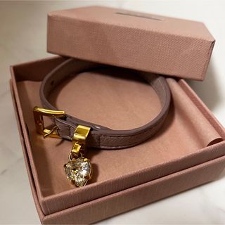 MIU MIU - miumiu クリスタル付マドラスレザーブレスレットの通販 by