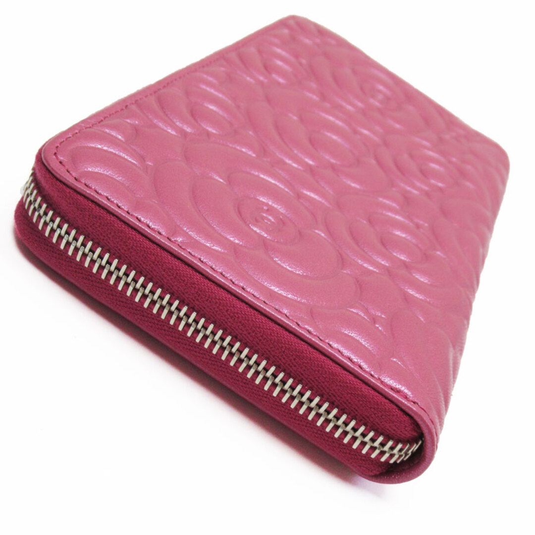 CHANEL - シャネル CHANEL ラウンドファスナー長財布 カメリア レザー