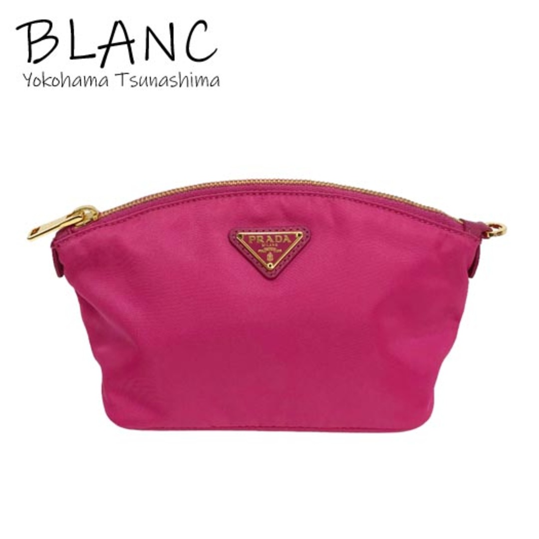 PRADA - プラダ ナイロン ポーチ トライアングルロゴ ピンク×ゴールド