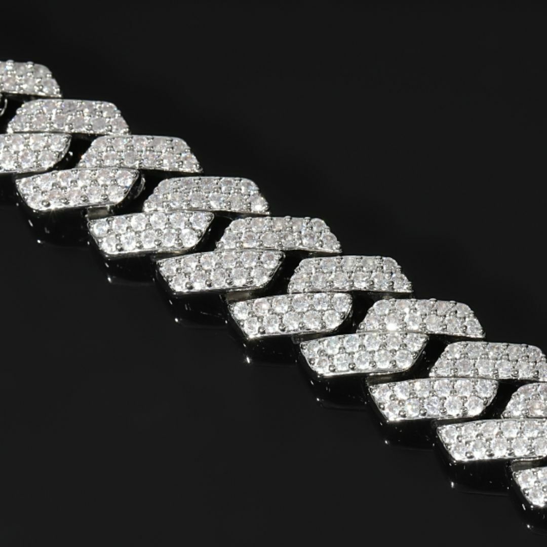 マイアミキューバンブレスレット 幅15mm【長さ22cm】 CZダイヤ