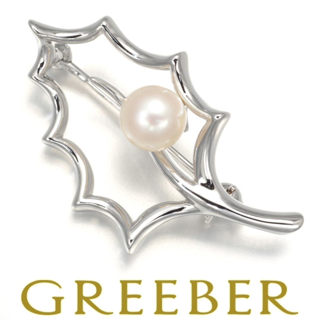 MIKIMOTO - ミキモト ブローチ パール アコヤ真珠 6.8mm リーフ